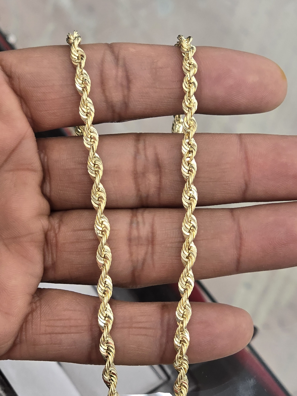 10k Real Gold Rope Chain 4mm 24 Inches - Picture 7 of 10